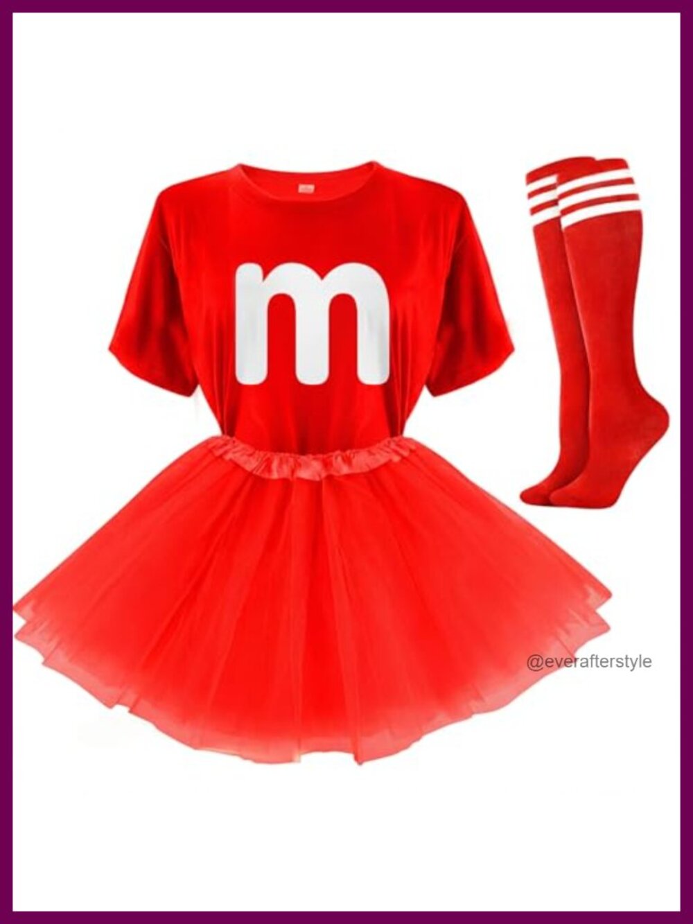 FONYFA Letter M Halloween Costume Tutu Skirt T-Shirt Set, Women's Cosplay Outfit